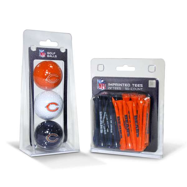 Chicago Bears  3 Golf Balls And 50 Golf Tees