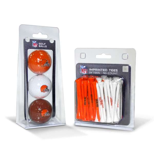 Cleveland Browns  3 Golf Balls And 50 Golf Tees