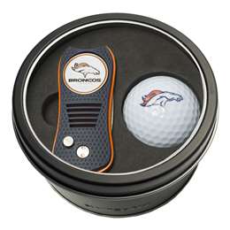 Denver Broncos Golf Tin Set - Switchblade, Golf Ball   