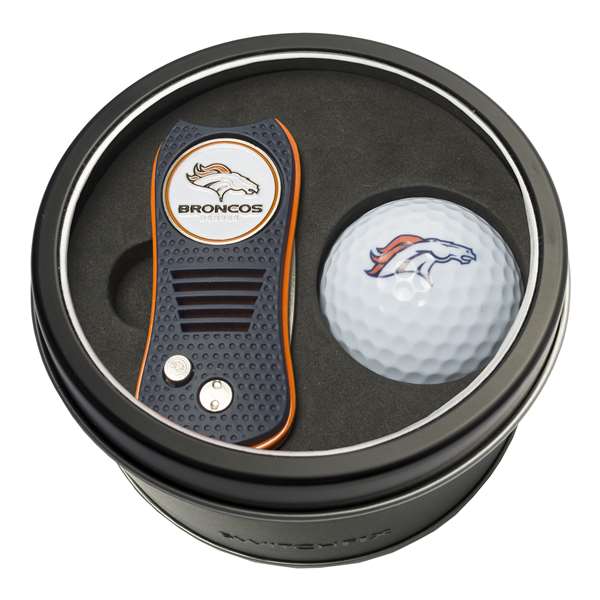 Denver Broncos Golf Tin Set - Switchblade, Golf Ball   