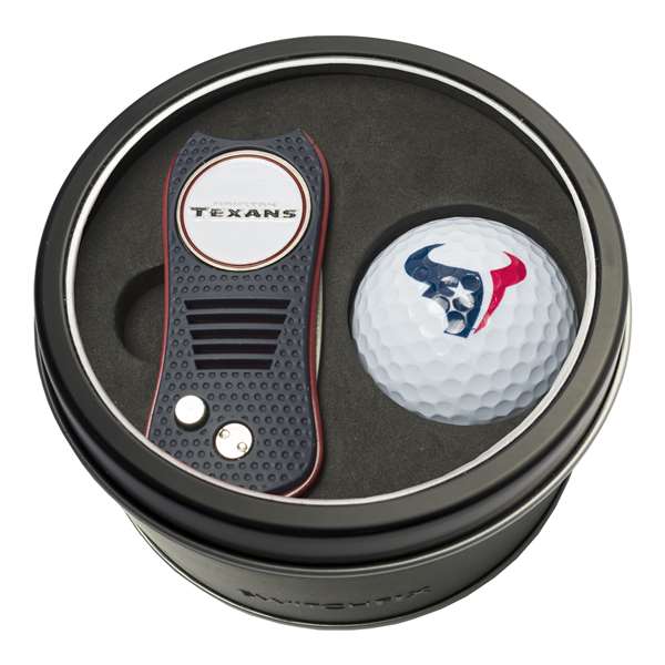 Houston Texans Golf Tin Set - Switchblade, Golf Ball   