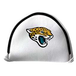 Jacksonville Jaguars Putter Cover - Mallet (White) - Printed Black