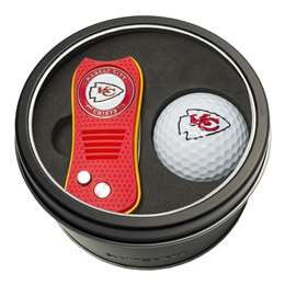Kansas City Chiefs Golf Tin Set - Switchblade, Golf Ball   