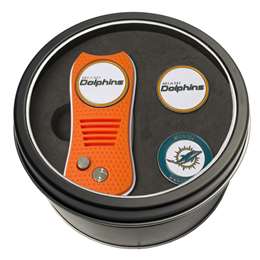 Miami Dolphins Golf Tin Set - Switchblade, 2 Markers 31559   