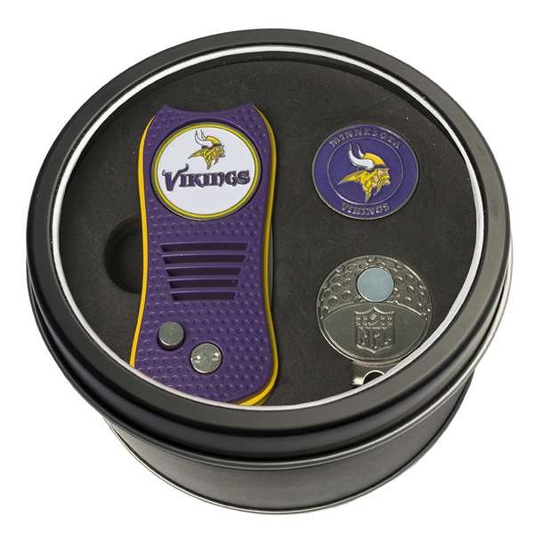 Minnesota Vikings Golf Tin Set - Switchblade, Cap Clip, Marker 31657   