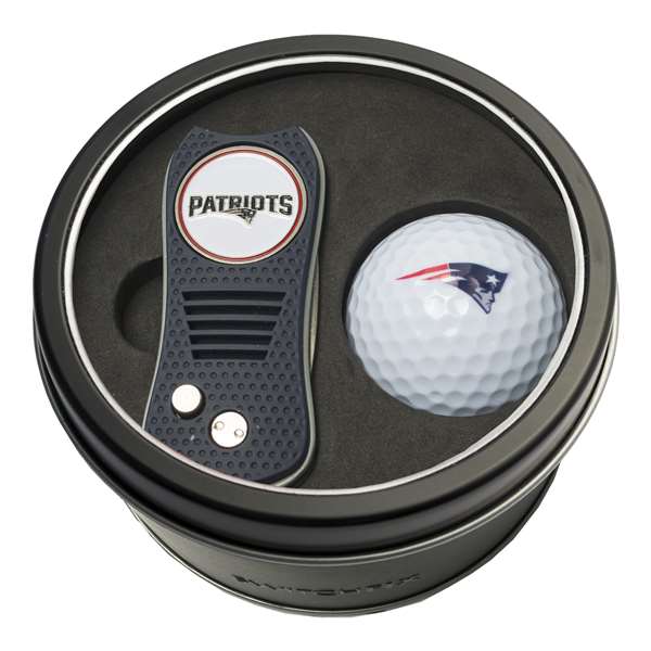 New England Patriots Golf Tin Set - Switchblade, Golf Ball   