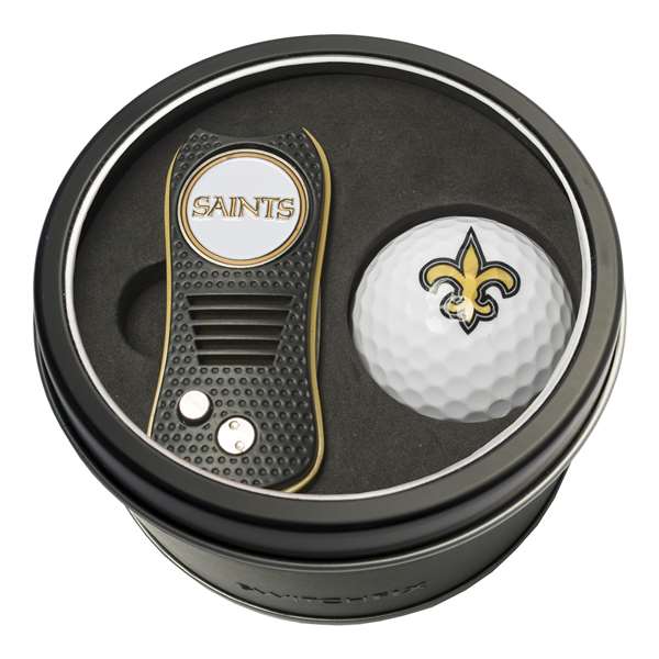 New Orleans Saints Golf Tin Set - Switchblade, Golf Ball   