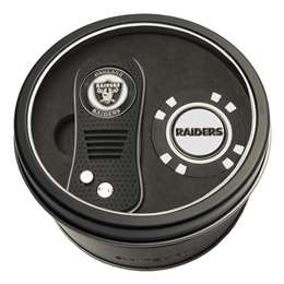 Oakland Raiders Golf Tin Set - Switchblade, Golf Chip   