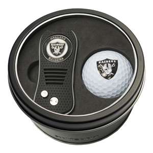 Oakland Raiders Golf Tin Set - Switchblade, Golf Ball   