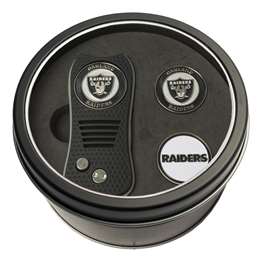 Oakland Raiders Golf Tin Set - Switchblade, 2 Markers 32159   