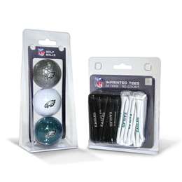 Philadelphia Eagles  3 Golf Balls And 50 Golf Tees