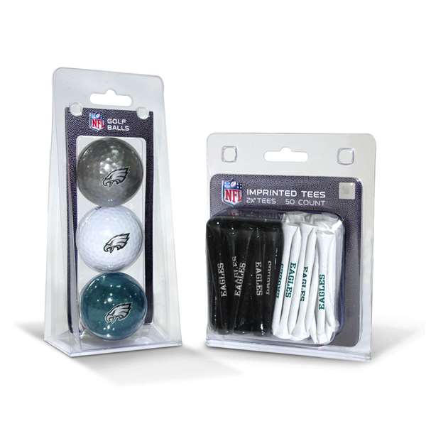 Philadelphia Eagles 3 Ball Pack and 50 Tee Pack  