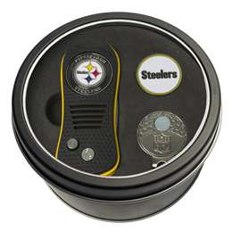 Pittsburgh Steelers Golf Tin Set - Switchblade, Cap Clip, Marker 32457   