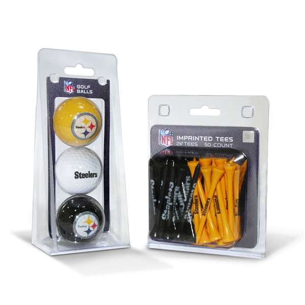 Pittsburgh Steelers 3 Ball Pack and 50 Tee Pack  