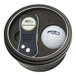 Seattle Seahawks Golf Tin Set - Switchblade, Golf Ball   