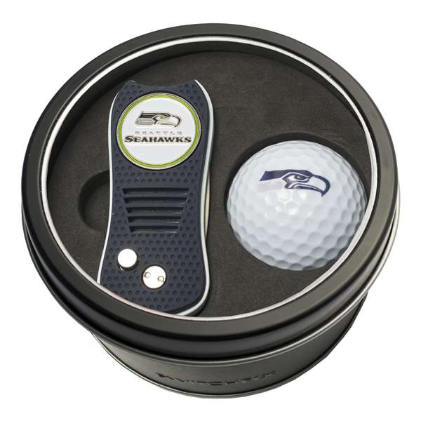 Seattle Seahawks Golf Tin Set - Switchblade, Golf Ball   