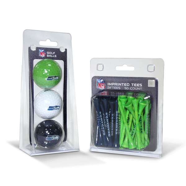 Seattle Seahawks  3 Golf Balls And 50 Golf Tees