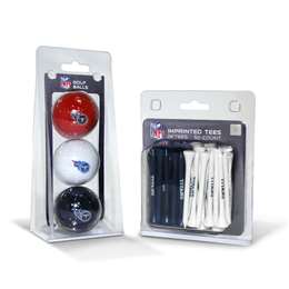 Tennessee Titans 3 Ball Pack and 50 Tee Pack  