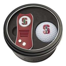 Stanford University Cardinal Golf Tin Set - Switchblade, Golf Ball   