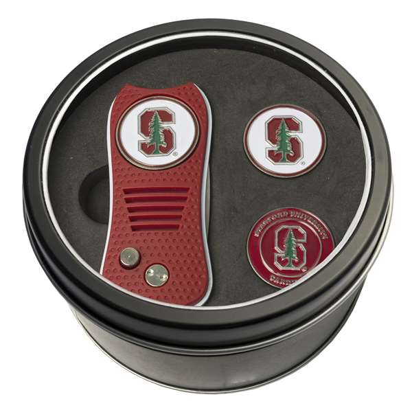 Stanford University Cardinal Golf Tin Set - Switchblade, 2 Markers 42059   