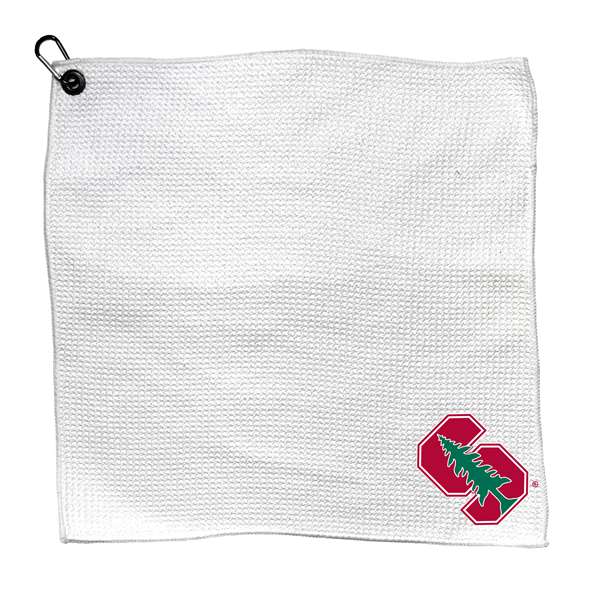 Stanford Cardinal Microfiber Towel - 15" x 15" (White) 