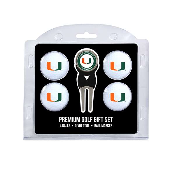 Miami Hurricanes Golf 4 Ball Gift Set 47106   