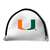 Miami Hurricanes Putter Cover - Mallet (White) - Printed Green