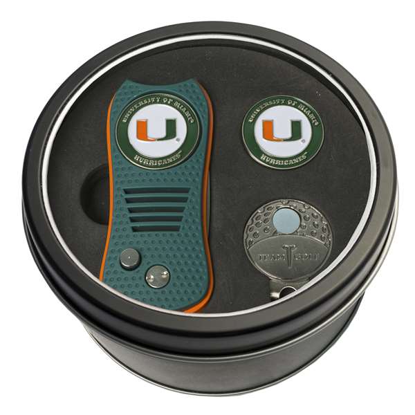 Miami Hurricanes Golf Tin Set - Switchblade, Cap Clip, Marker 47157   