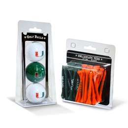 Miami Hurricanes 3 Ball Pack and 50 Tee Pack  