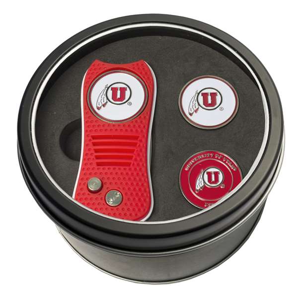 Utah Utes Golf Tin Set - Switchblade, 2 Markers 80559   