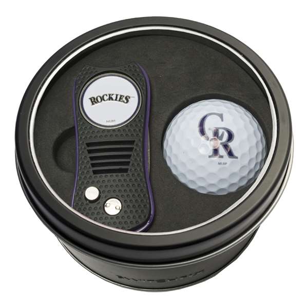 Colorado Rockies Golf Tin Set - Switchblade, Golf Ball   