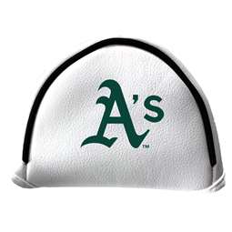 Oakland Athletics Putter Cover - Mallet (White) - Printed Green