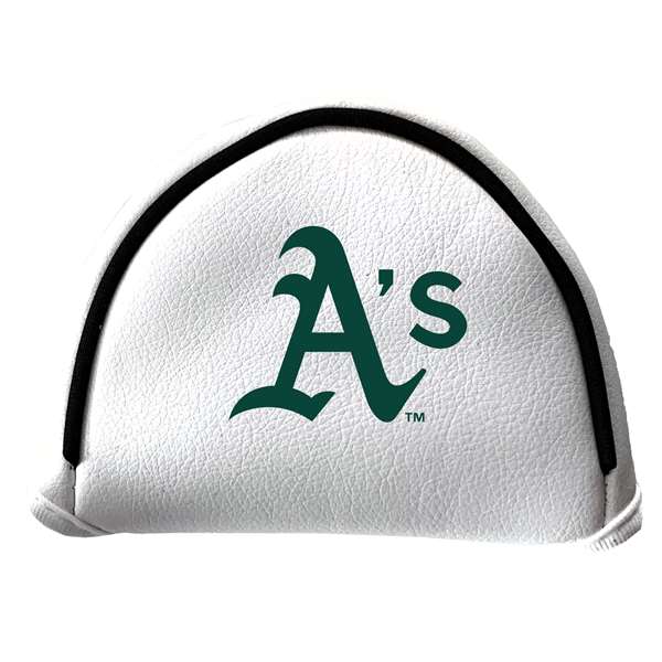 Oakland Athletics Putter Cover - Mallet (White) - Printed Green
