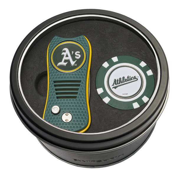 Oakland Athletics A's Golf Tin Set - Switchblade, Golf Chip   