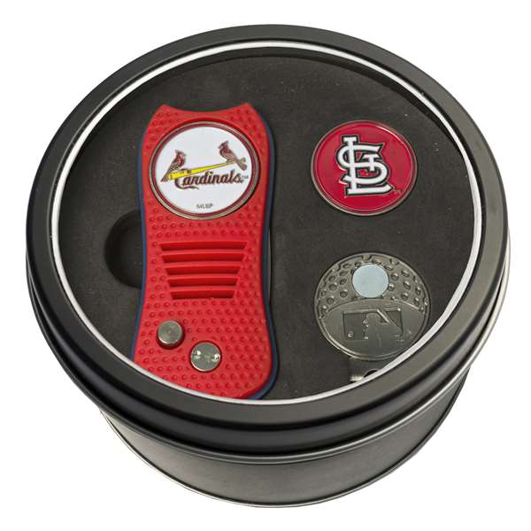 St. Louis Cardinals Golf Tin Set - Switchblade, Cap Clip, Marker 97557   