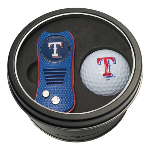 Texas Rangers Golf Tin Set - Switchblade, Golf Ball   