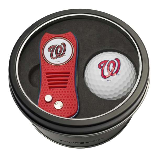 Washington Nationals Golf Tin Set - Switchblade, Golf Ball   