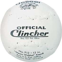 Debeer 12" White Trutech Official Clincher (F12) Softballs (1 DOZEN) 