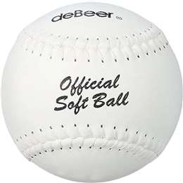 Debeer 14" White Flatseam Official Softball - (Pn14) Softballs (6 Pack) 