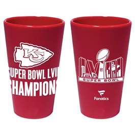 Kansas City Chiefs Super Bowl LVIII Champions 16 oz Silicone Pint Glass (6 Pack) 