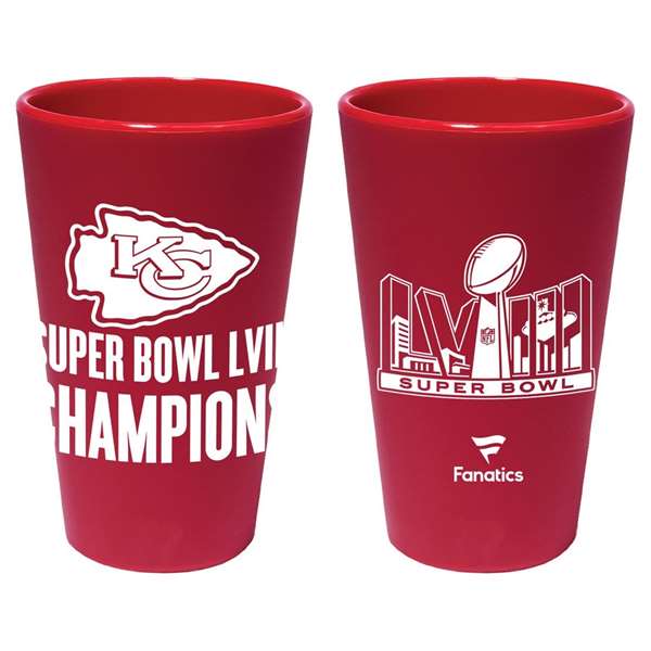 Kansas City Chiefs Super Bowl LVIII Champions 16 oz Silicone Pint Glass (6 Pack)