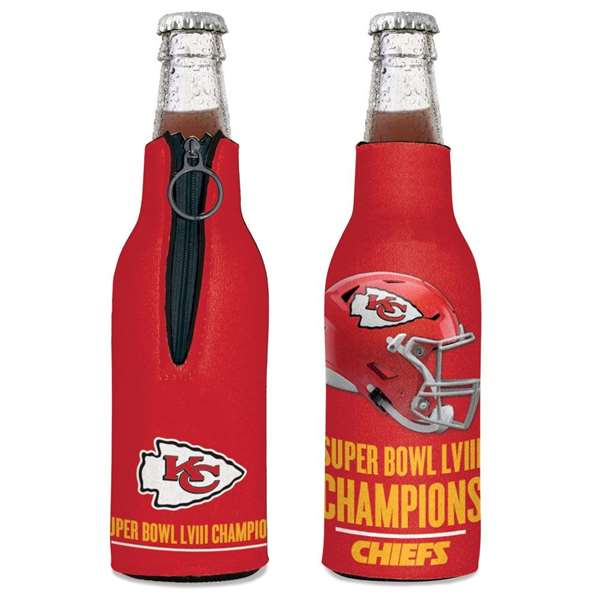 Kansas City Chiefs Super Bowl LVIII Champions 12 oz Bottle Cooler Coozie (6 Pack)
