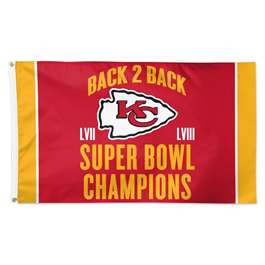 Kansas City Chiefs Super Bowl LVIII Champions Deluxe Flag 3X5 ft 
