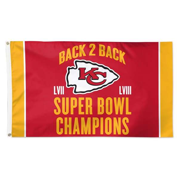 Kansas City Chiefs Super Bowl LVIII Champions Deluxe Flag 3X5 ft