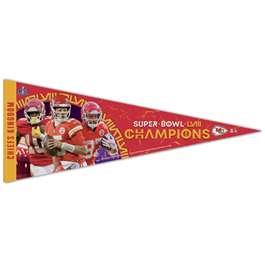 Kansas City Chiefs Super Bowl LVIII Champions Premium Pennant 12X30 in. Mahomes, Kelce, Pacheco 