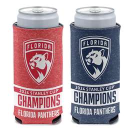 Florida Panthers 2024 Stanley Cup Champions 12oz Slim Can Cooler Coozie (6 Pack) 
