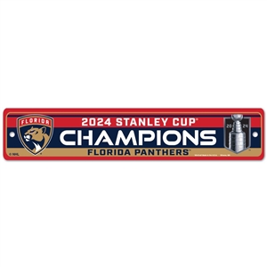 Florida Panthers 2024 Stanley Cup Champions Street Sign 3.75X19 in. (2 Pack) 