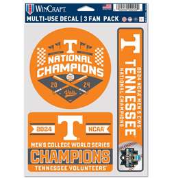 Tennessee Volunteers 2024 College World Series Champions Multi Use Decals (6 Pack) 