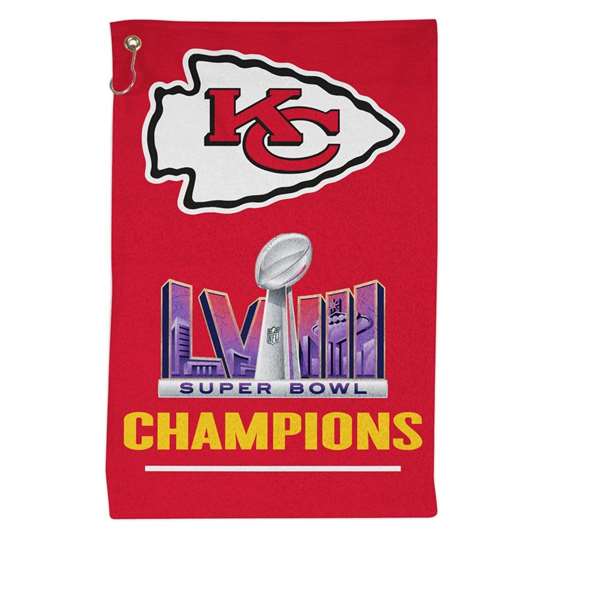Kansas City Chiefs Super Bowl LVIII Champions Sports Golf Towel 16X25 in.