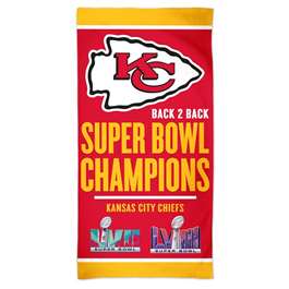 Kansas City Chiefs Super Bowl LVIII Champions Spectra Beach Towel 30X60 in.  